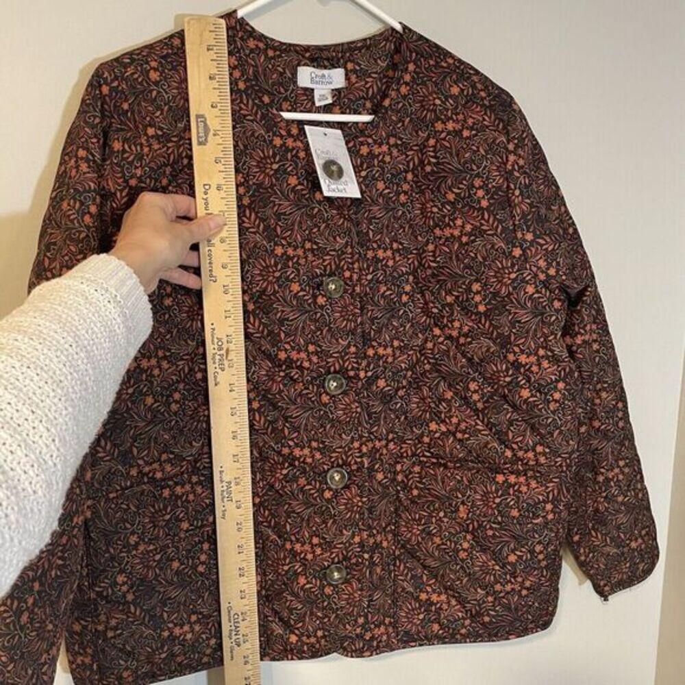 Floral Quilted Jacket Women's Autumn Colors Orange Brown Button Jacket XXL NWT - Picture 6 of 11